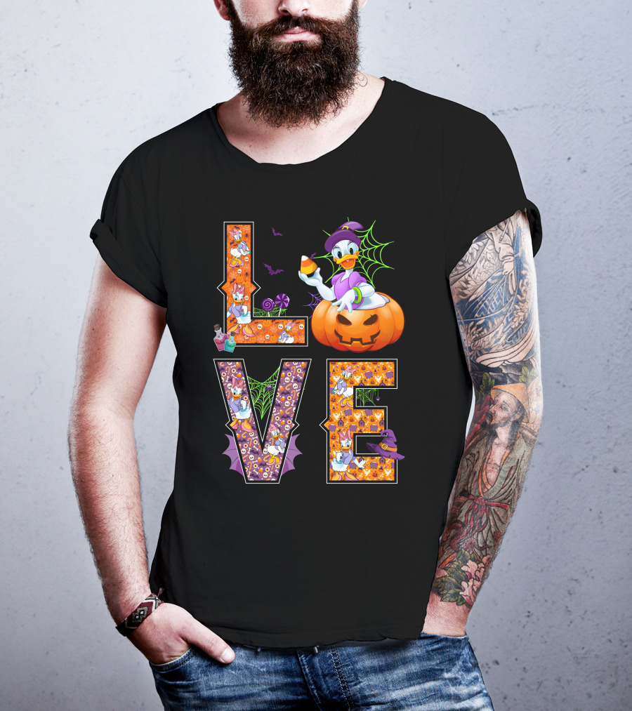Love Daisy Duck Halloween Pumpkin Candy Corn Disney T-Shirt