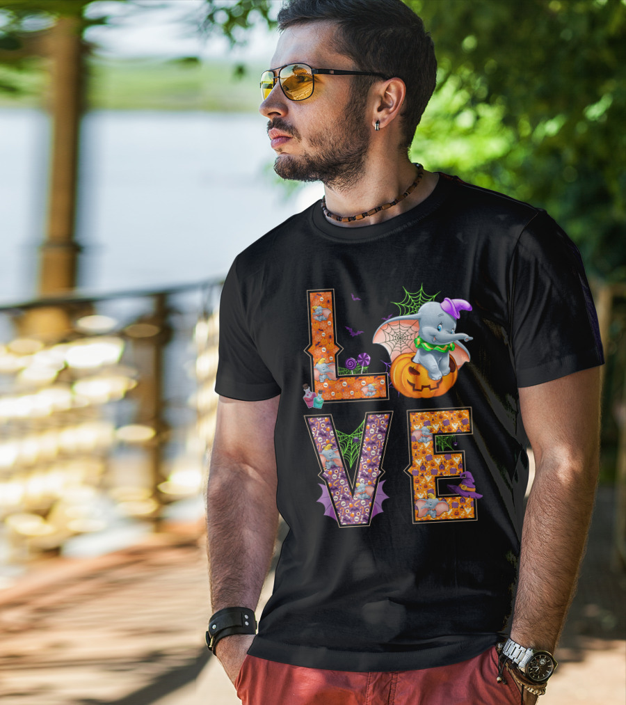 Dumbo Love Halloween Pumpkin Web Spooky Theme T-Shirt