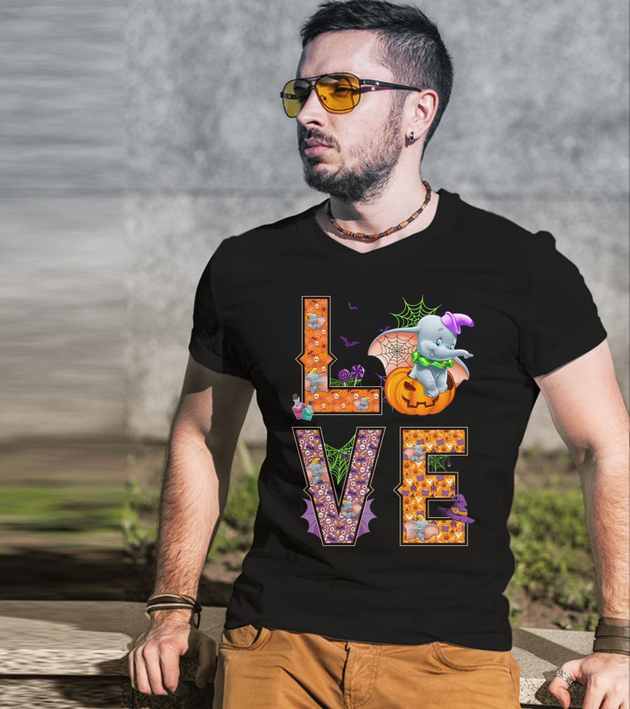 Dumbo Love Halloween Pumpkin Web Spooky Theme T-Shirt