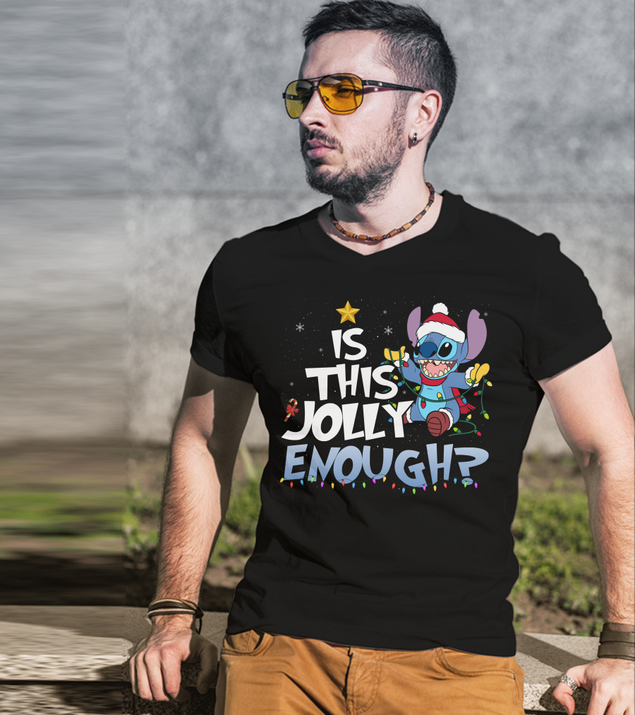 Is This Jolly Enough Stitch Christmas T-Shirt