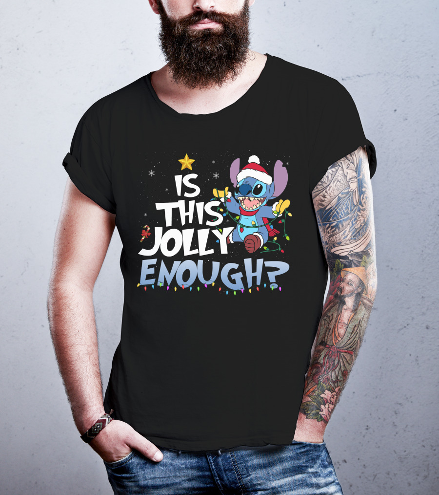 Is This Jolly Enough Stitch Christmas T-Shirt