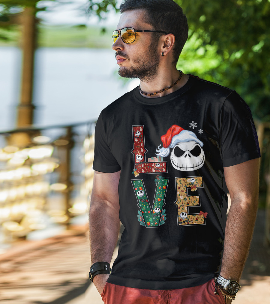 Love Jack Skellington Christmas Theme T-Shirt