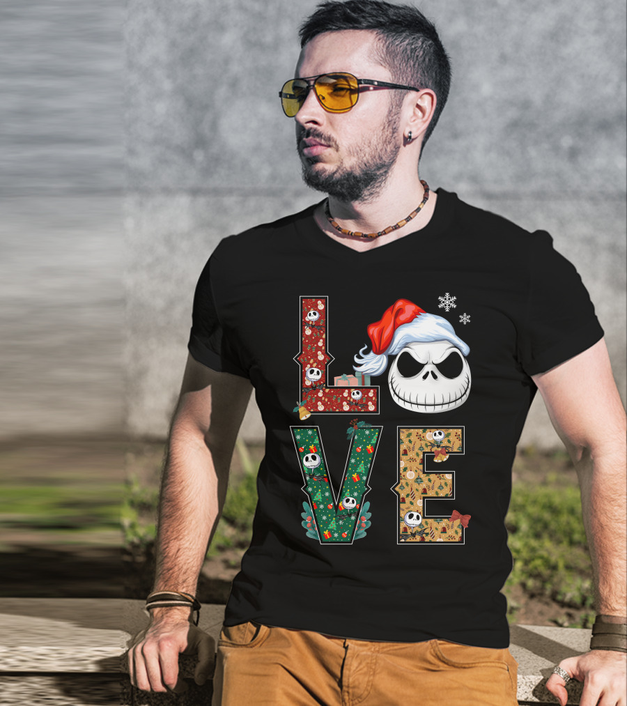 Love Jack Skellington Christmas Theme T-Shirt