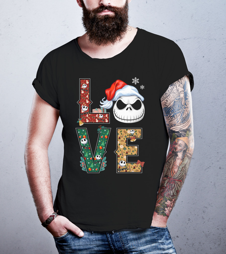 Love Jack Skellington Christmas Theme T-Shirt