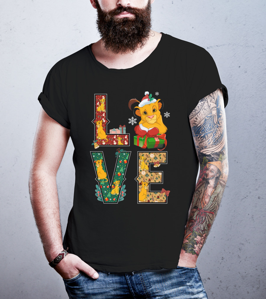 Love Christmas Simba Holiday Gifts And Decorations T-Shirt