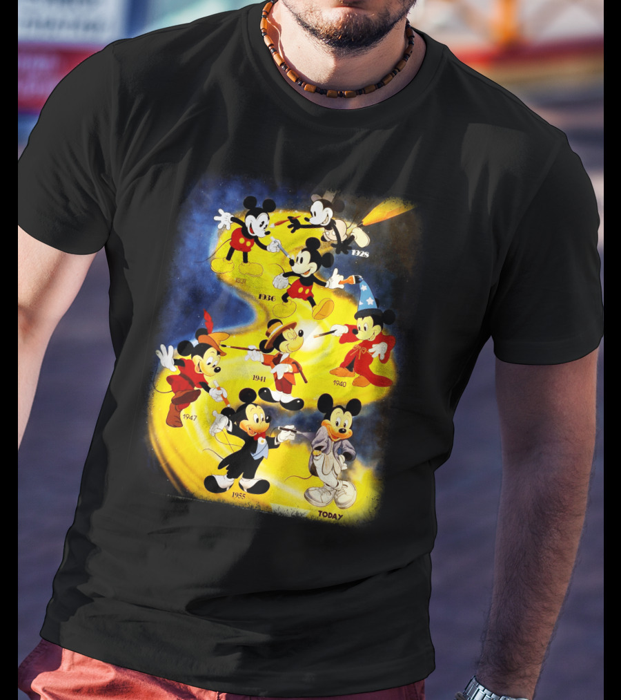 Mickey Through The Years 1928 1931 1936 1940 1941 1947 1955 Today T-Shirt