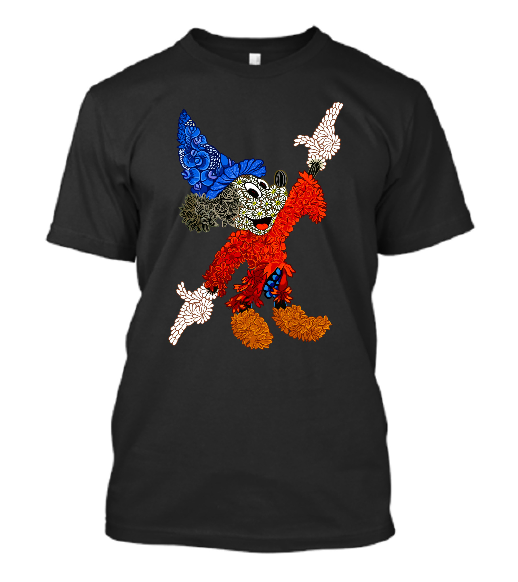 Sorcerer Mickey Floral Pattern Disney T-Shirt