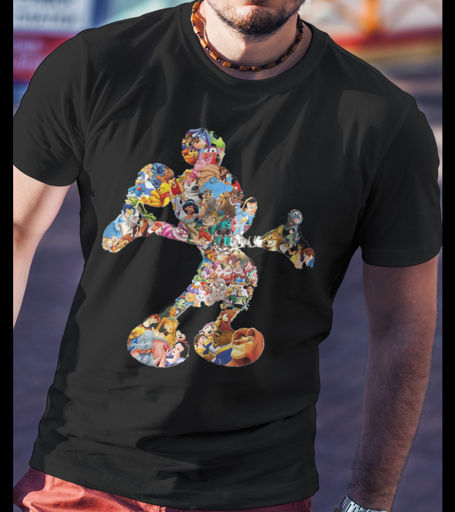 Disney Character Collage Mickey Mouse T-Shirt