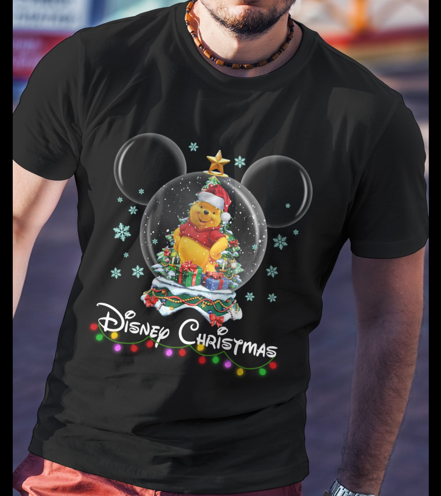 Disney Christmas Pooh Snow Globe Magic T-Shirt