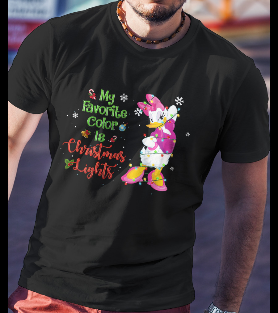 My Favorite Color Is Christmas Lights Daisy T-Shirt