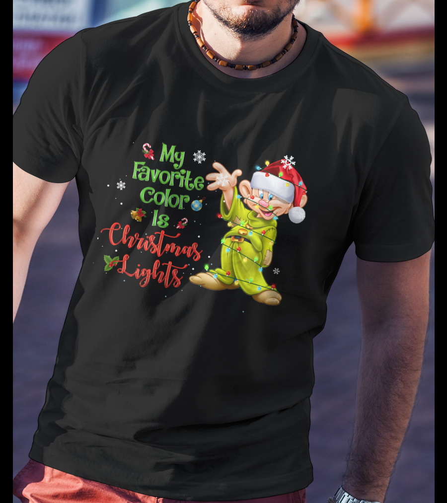 My Favorite Color Is Christmas Lights Dopey T-Shirt