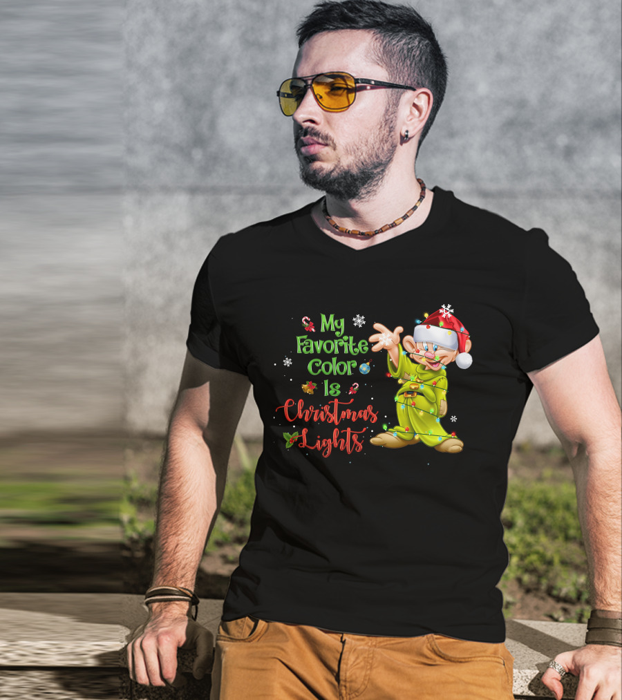 My Favorite Color Is Christmas Lights Dopey T-Shirt