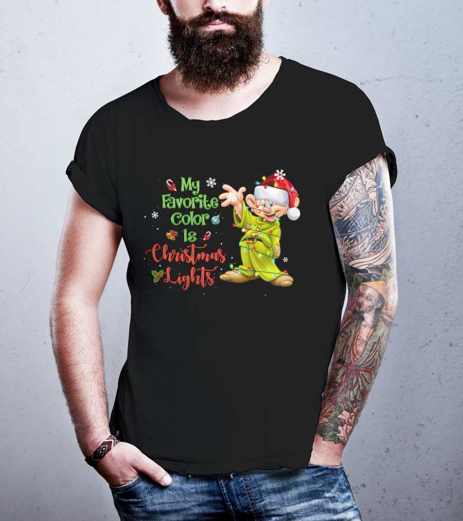 My Favorite Color Is Christmas Lights Dopey T-Shirt