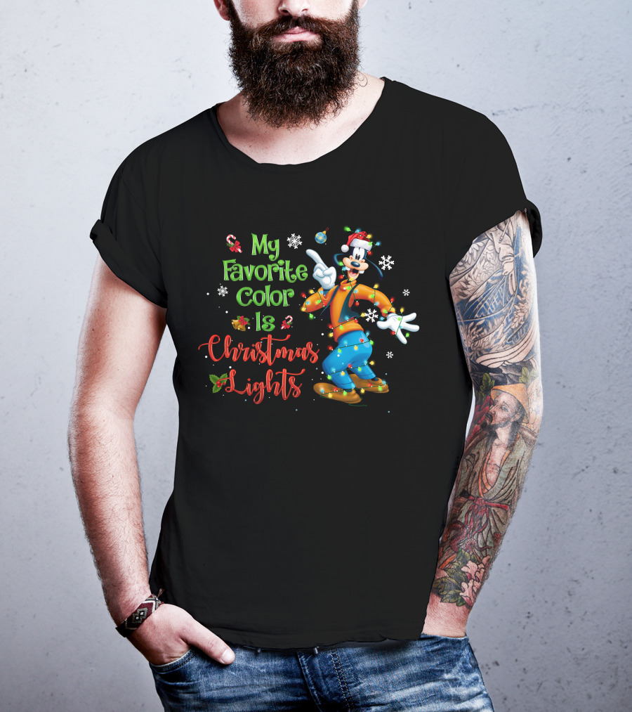 Goofy My Favorite Color Is Christmas Lights T-Shirt