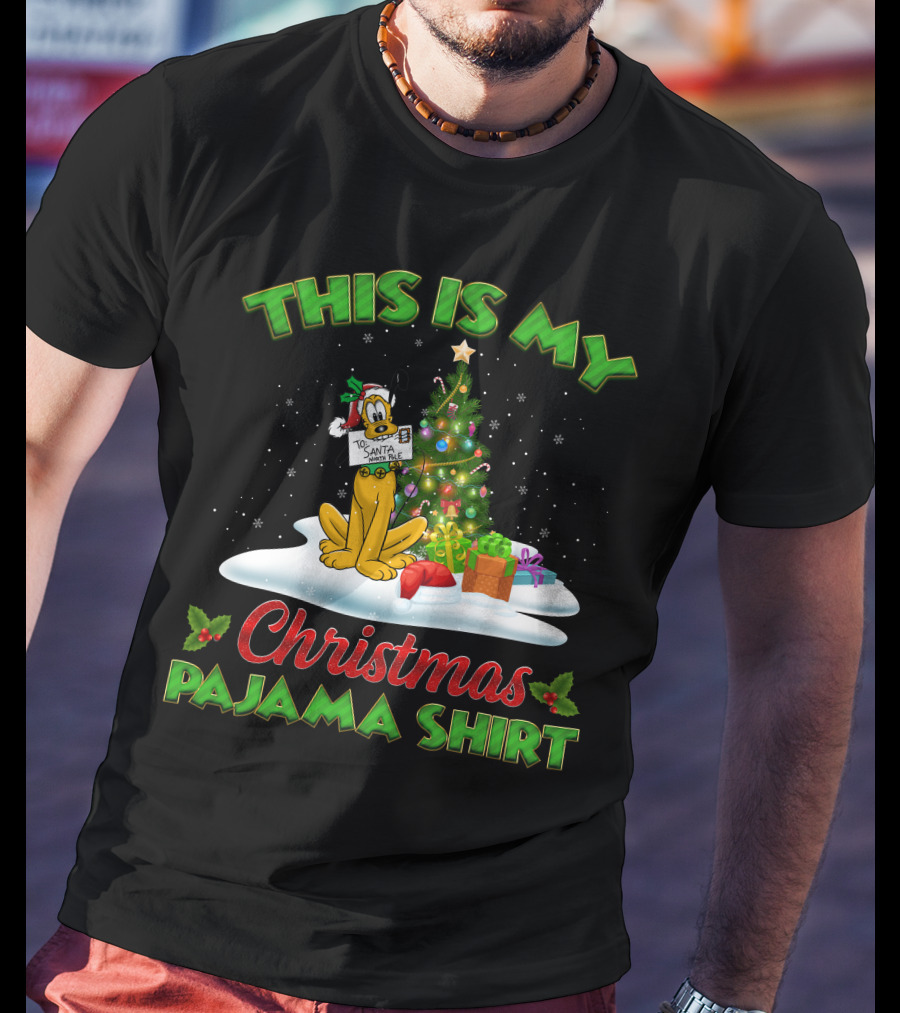 This Is My Christmas Pajama Shirt Pluto Santa T-Shirt