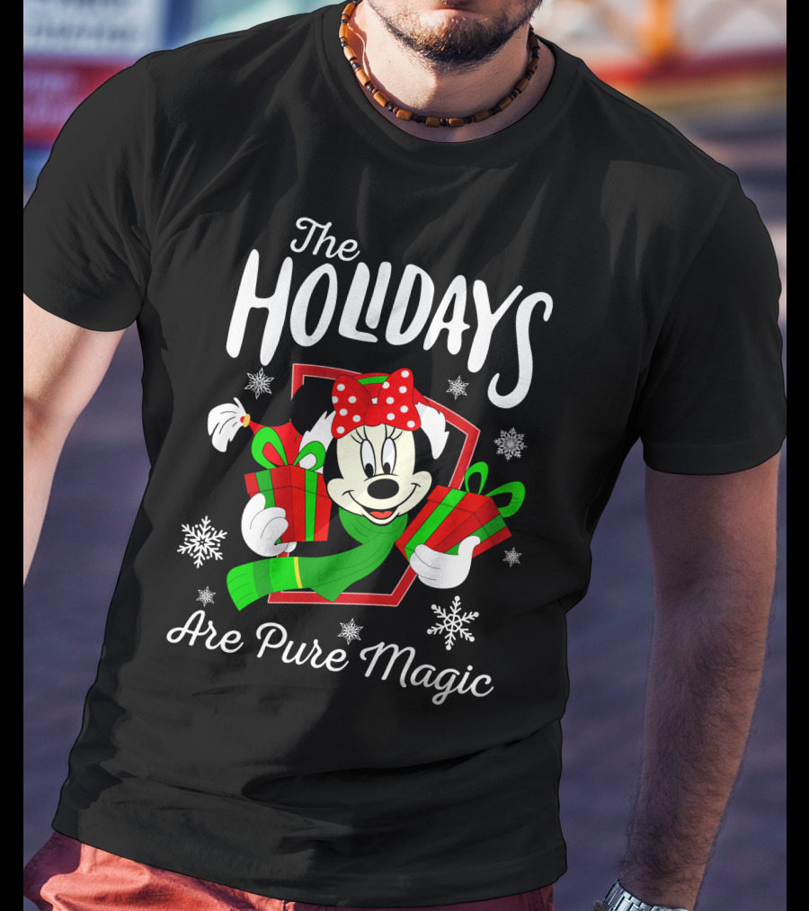 The Holidays Are Pure Magic Minnie Mouse Gift Snowflakes T-Shirt