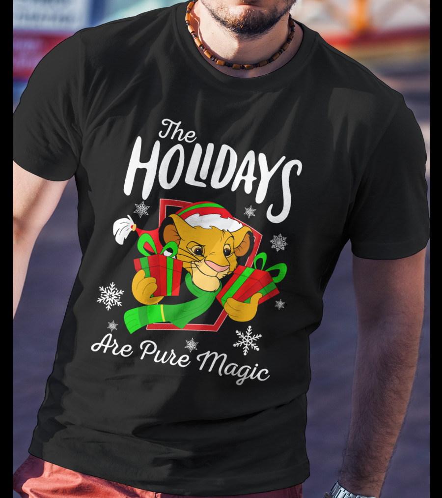 The Holidays Are Pure Magic Simba Christmas Snowflakes T-Shirt