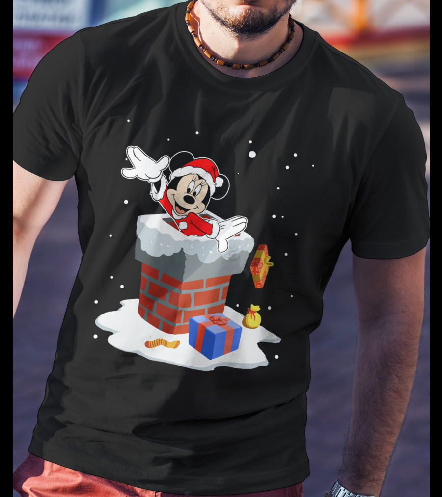 Minnie Santa Christmas Chimney Presents T-Shirt