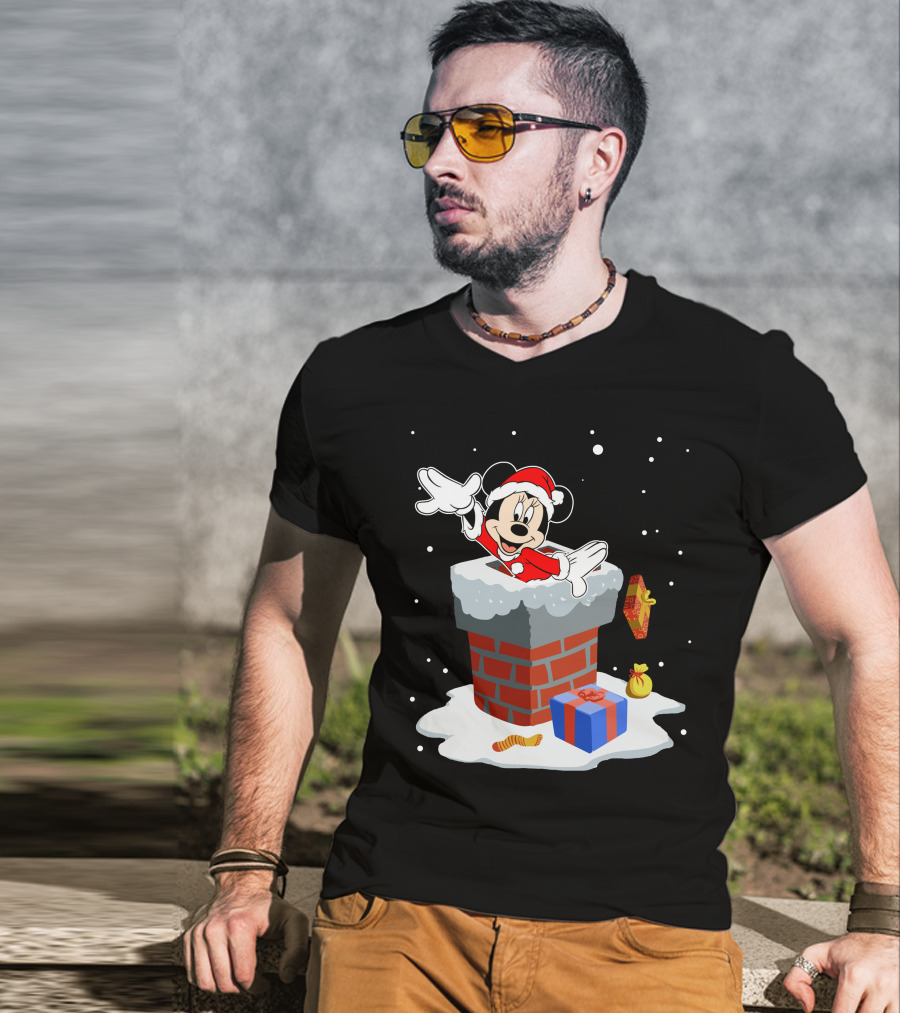 Minnie Santa Christmas Chimney Presents T-Shirt