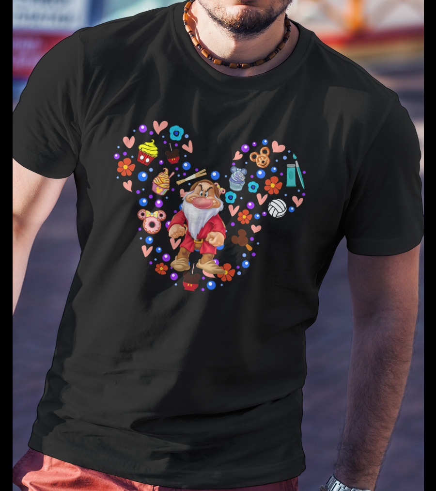 Grumpy Seven Dwarfs With Mickey Mouse Ears And Treats T-Shirt