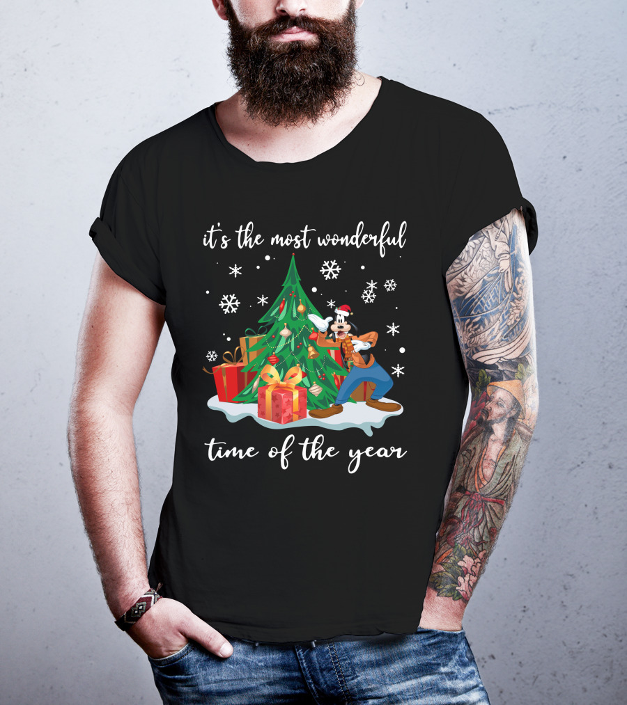 It's The Most Wonderful Time Of The Year Goofy Christmas Tree Snowflakes T-Shirt