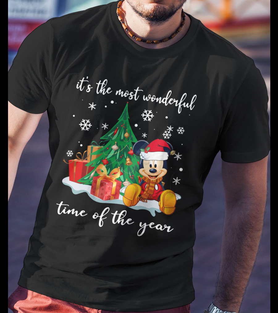 It's The Most Wonderful Time Of The Year Mickey Christmas Tree Gifts Snowflakes T-Shirt