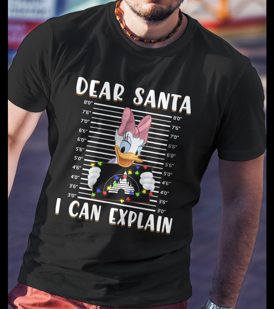 Dear Santa I Can Explain Daisy Christmas Lights Disney T-Shirt