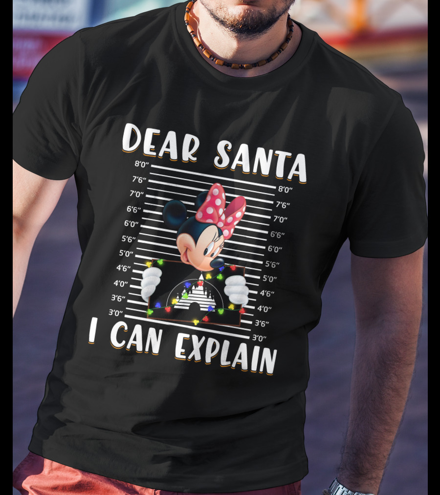Dear Santa I Can Explain Minnie Mouse Holiday Mugshot T-Shirt