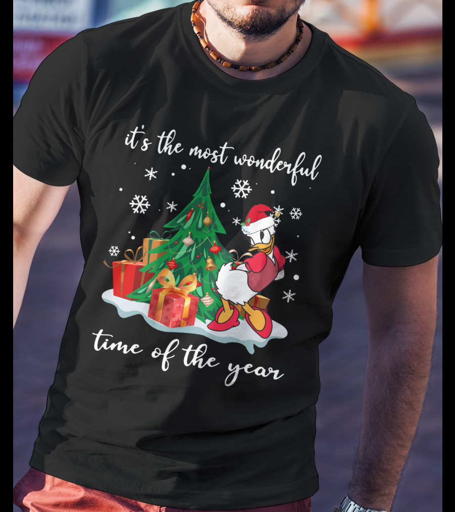 It's The Most Wonderful Time Of The Year Daisy Christmas Tree And Gifts T-Shirt