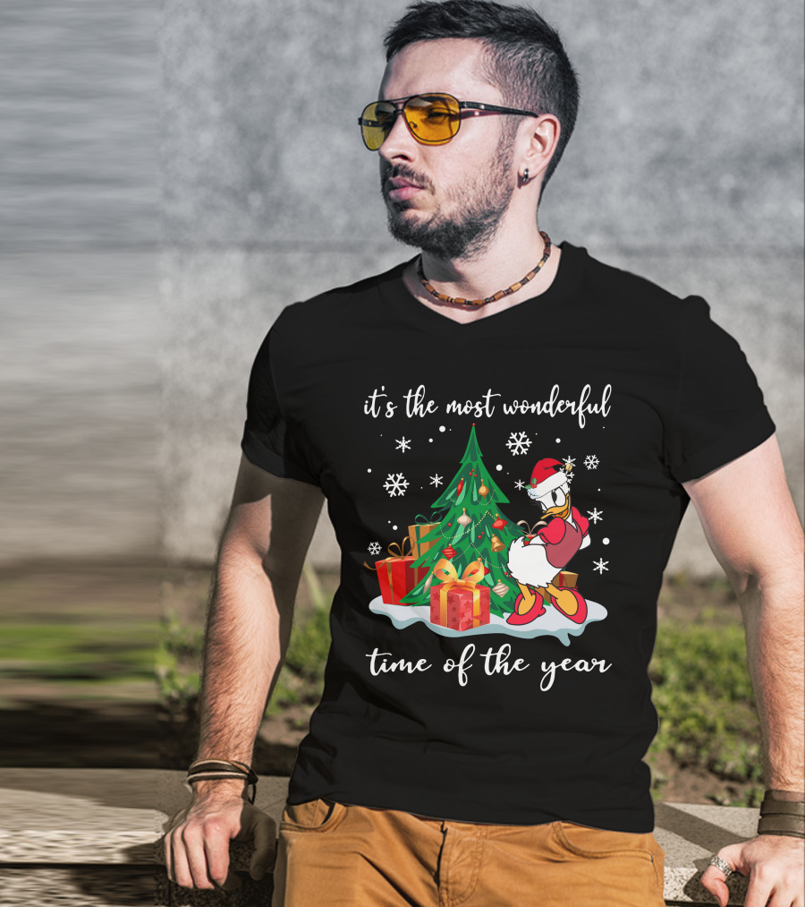 It's The Most Wonderful Time Of The Year Daisy Christmas Tree And Gifts T-Shirt