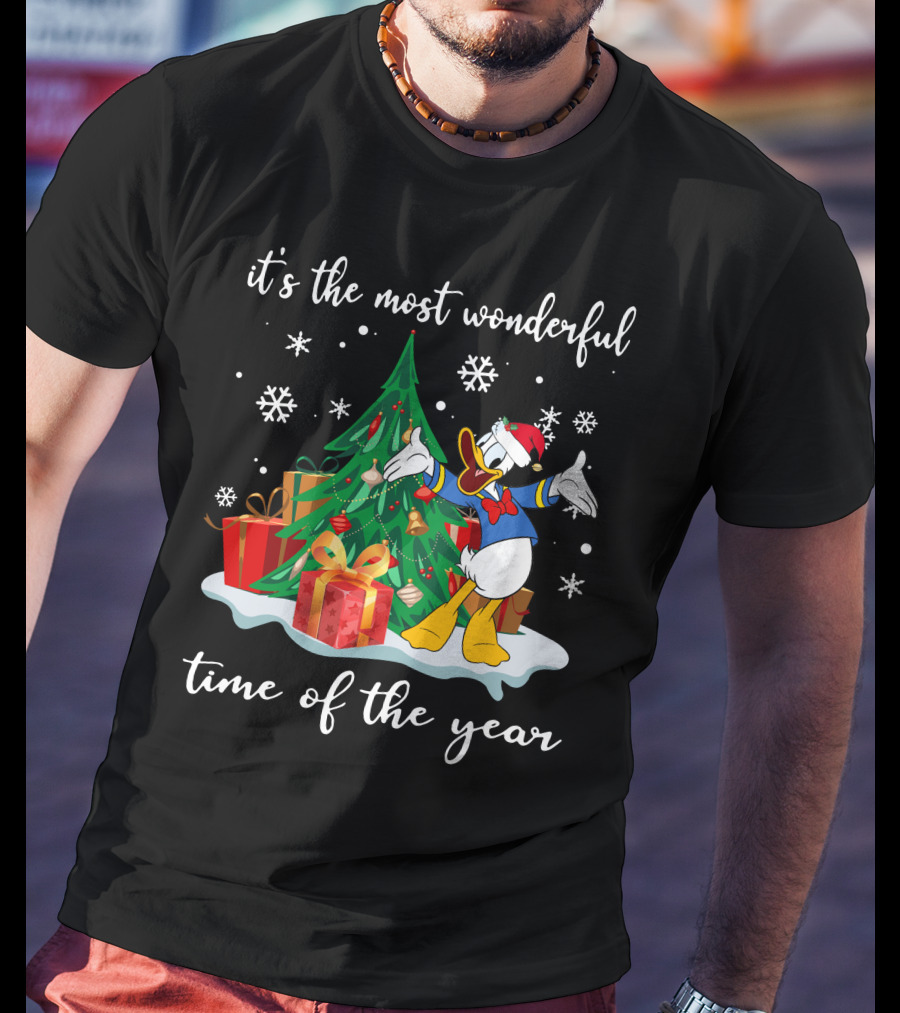 Donald It's The Most Wonderful Time Of The Year Christmas Tree And Gifts T-Shirt