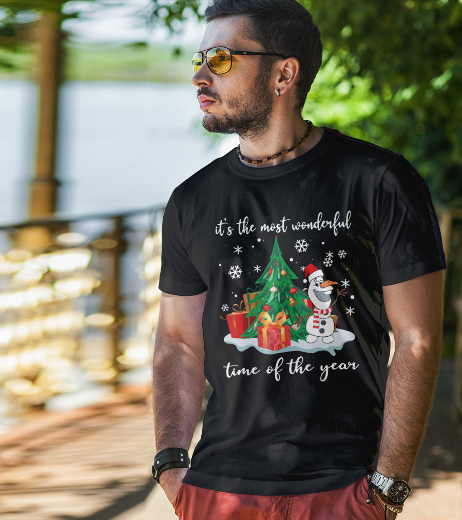 It's The Most Wonderful Time Of The Year Olaf Christmas Tree Snowman T-Shirt