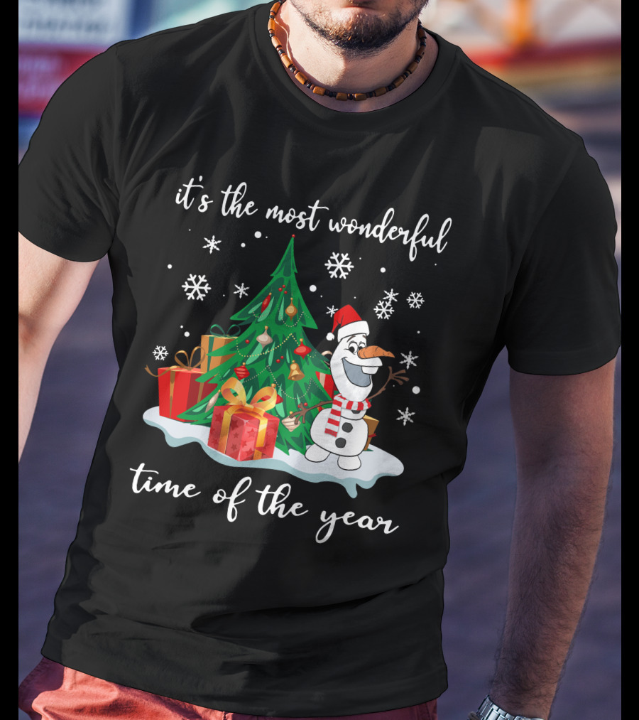 It's The Most Wonderful Time Of The Year Olaf Christmas Tree Snowman T-Shirt