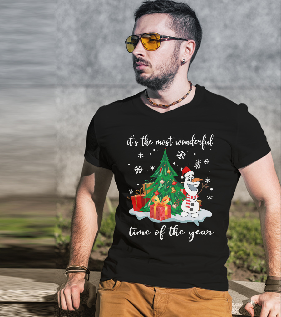 It's The Most Wonderful Time Of The Year Olaf Christmas Tree Snowman T-Shirt