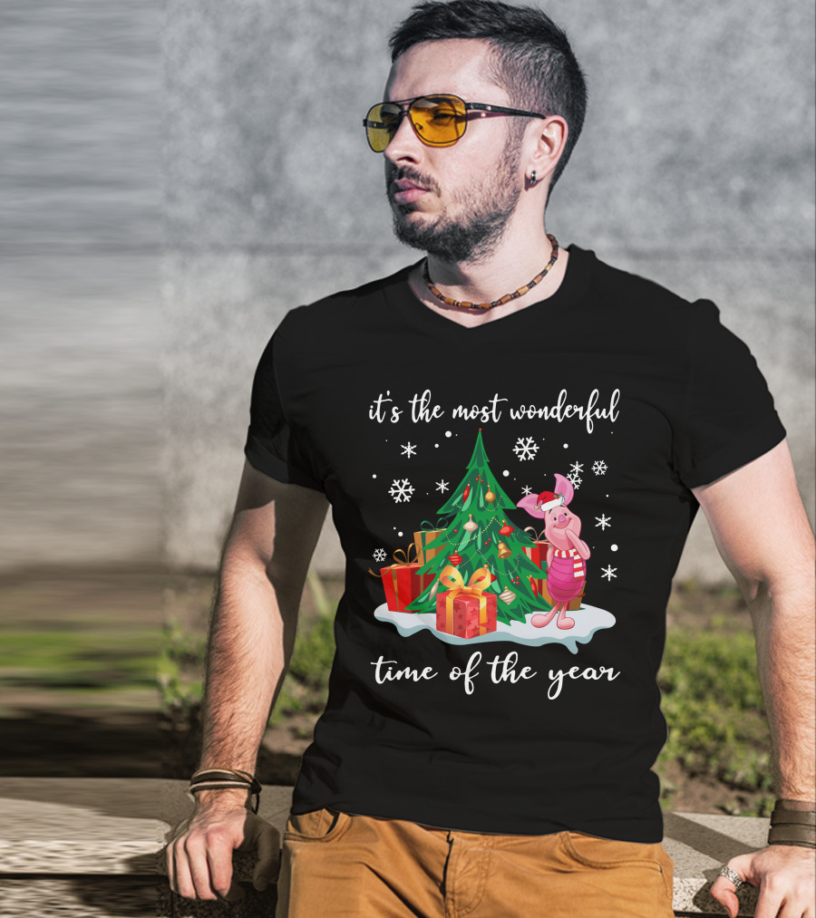It's The Most Wonderful Time Of The Year Piglet Christmas Tree Gifts T-Shirt