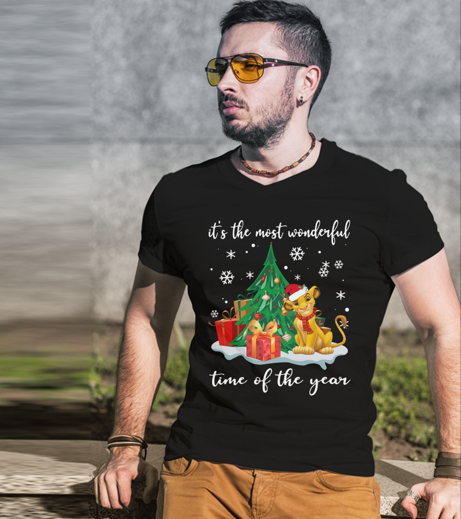 It's The Most Wonderful Time Of The Year Simba Christmas Tree And Gifts T-Shirt