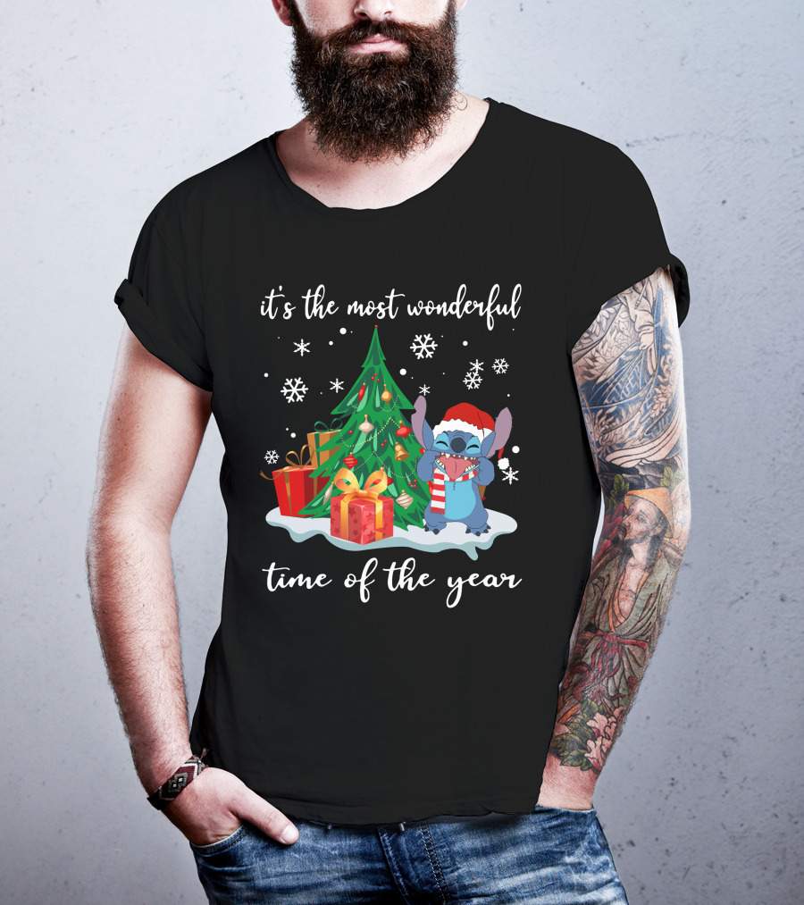 It's The Most Wonderful Time Of The Year Stitch Christmas Tree And Presents T-Shirt