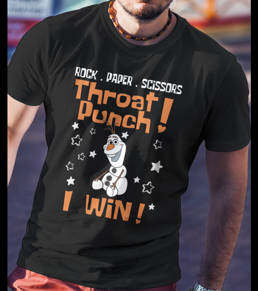Rock Paper Scissors Throat Punch Olaf I Win T-Shirt