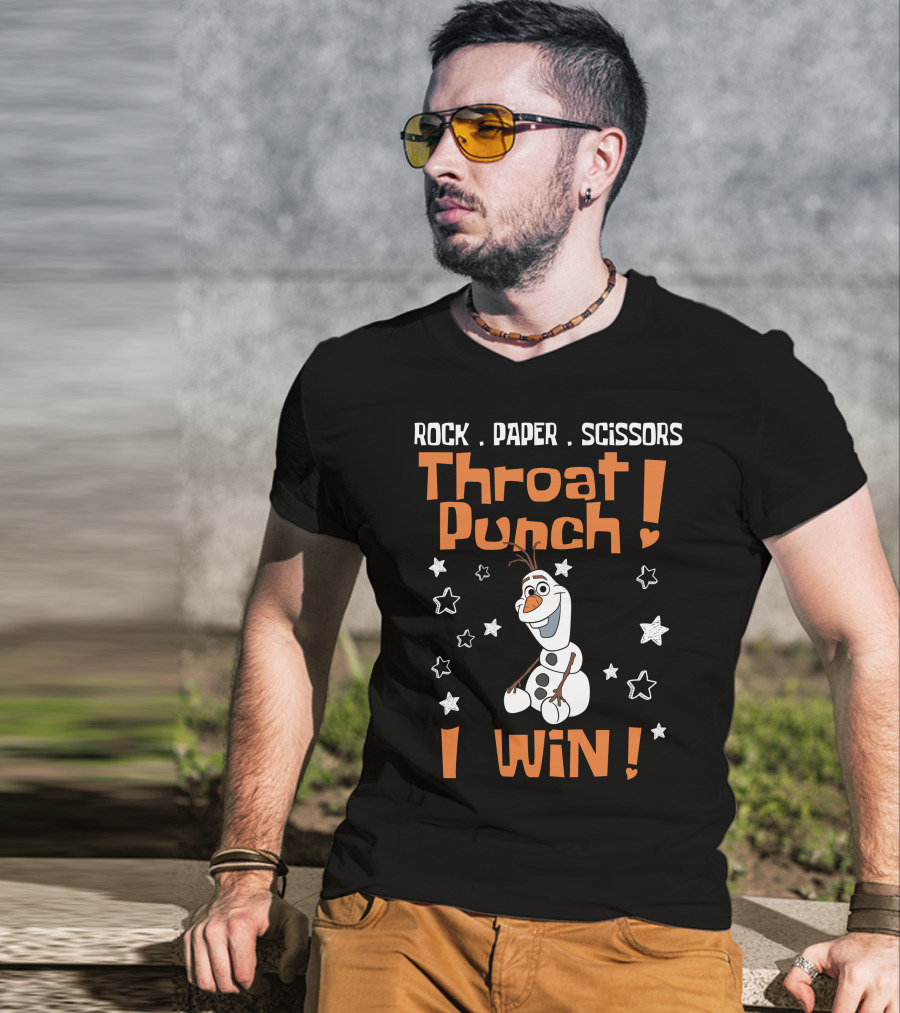 Rock Paper Scissors Throat Punch Olaf I Win T-Shirt