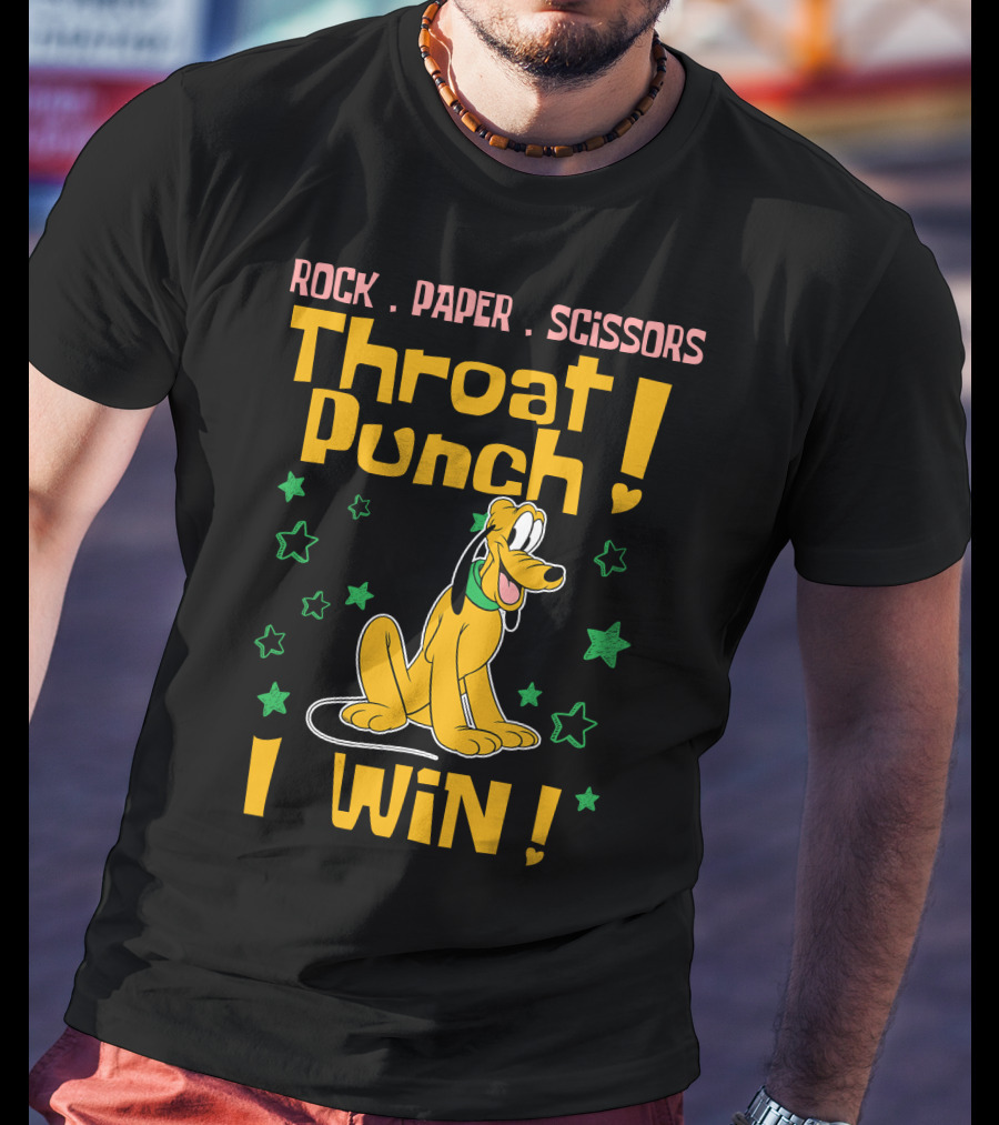 Rock Paper Scissors Throat Punch I Win Pluto Stars T-Shirt