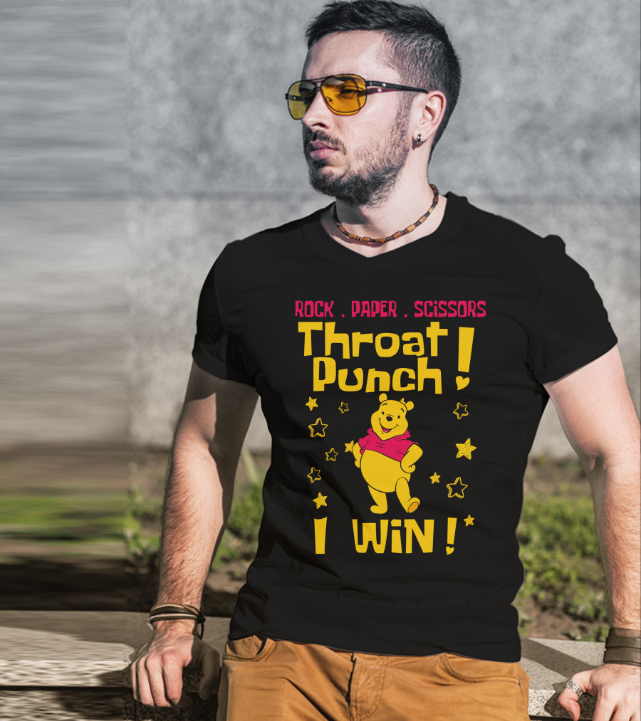 Rock Paper Scissors Throat Punch I Win Pooh T-Shirt