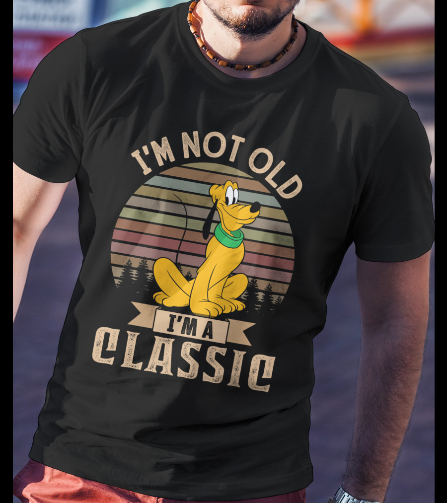 I'm Not Old I'm A Classic Pluto Vintage Stripes T-Shirt