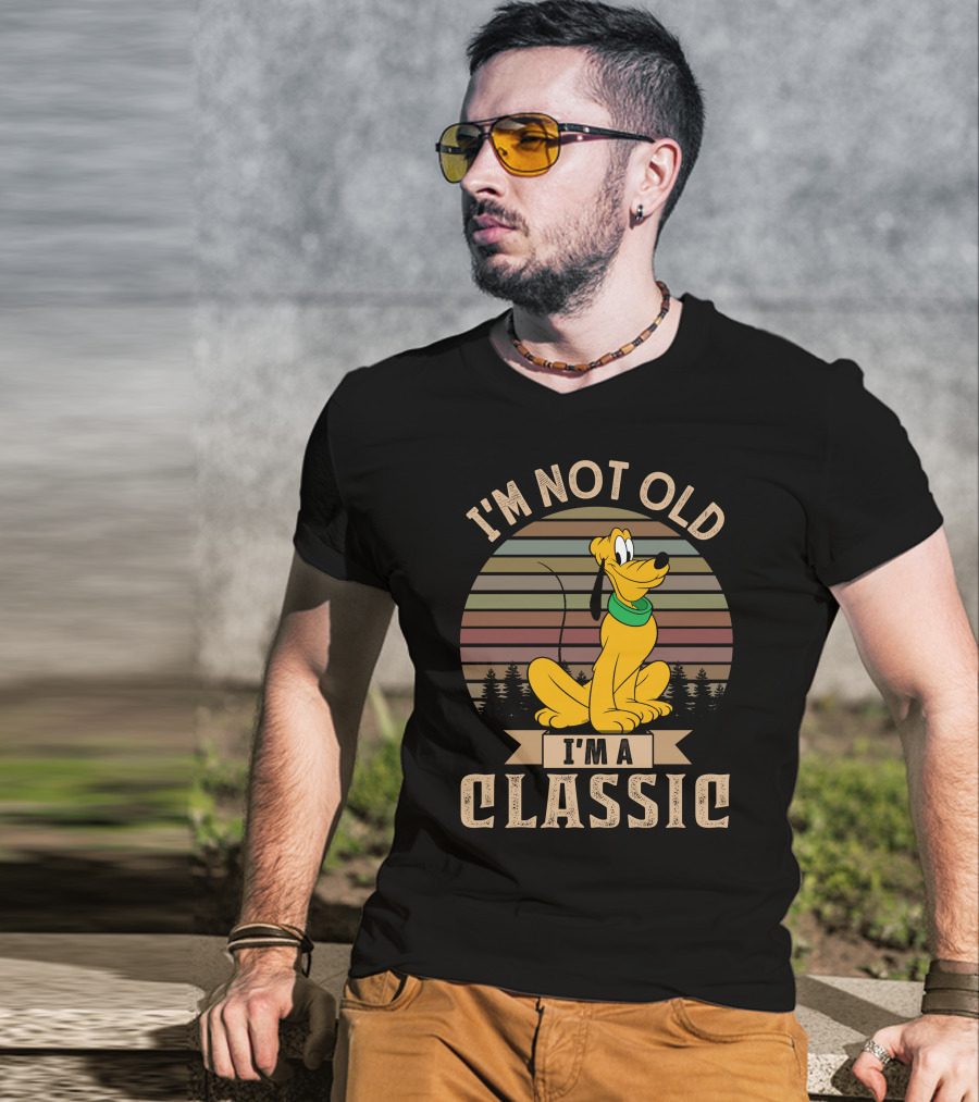 I'm Not Old I'm A Classic Pluto Vintage Stripes T-Shirt