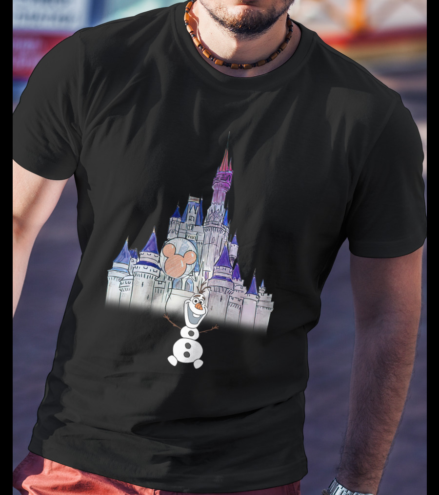 Frozen Olaf Disney Castle Mickey Balloon T-Shirt