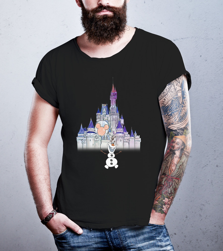 Frozen Olaf Disney Castle Mickey Balloon T-Shirt