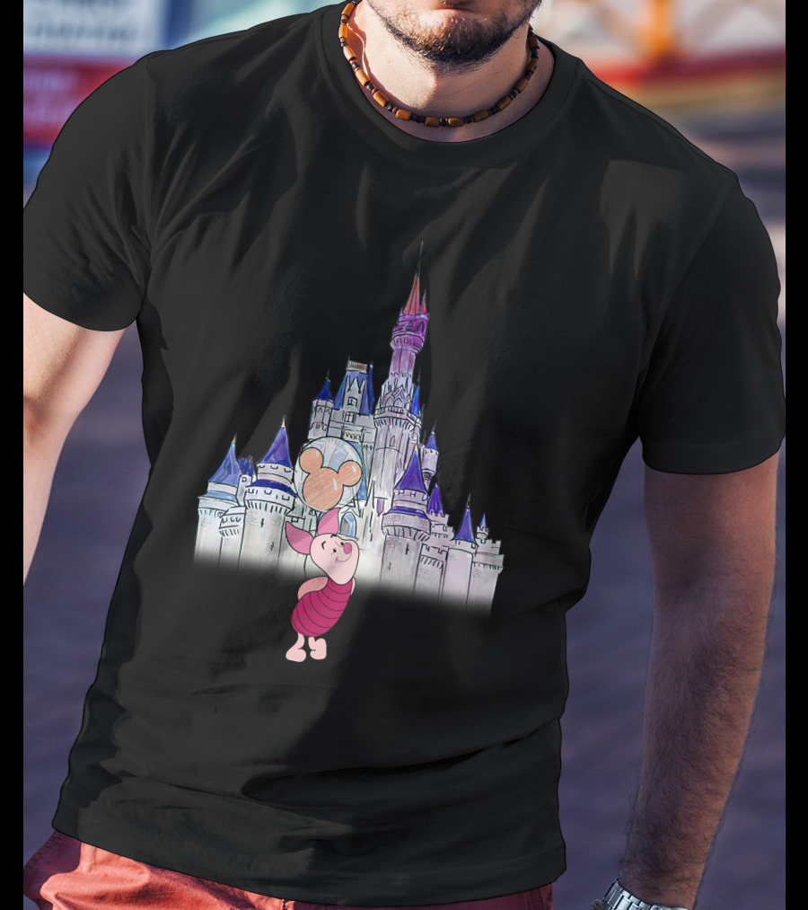 Disney Castle Piglet With Mickey Balloon T-Shirt