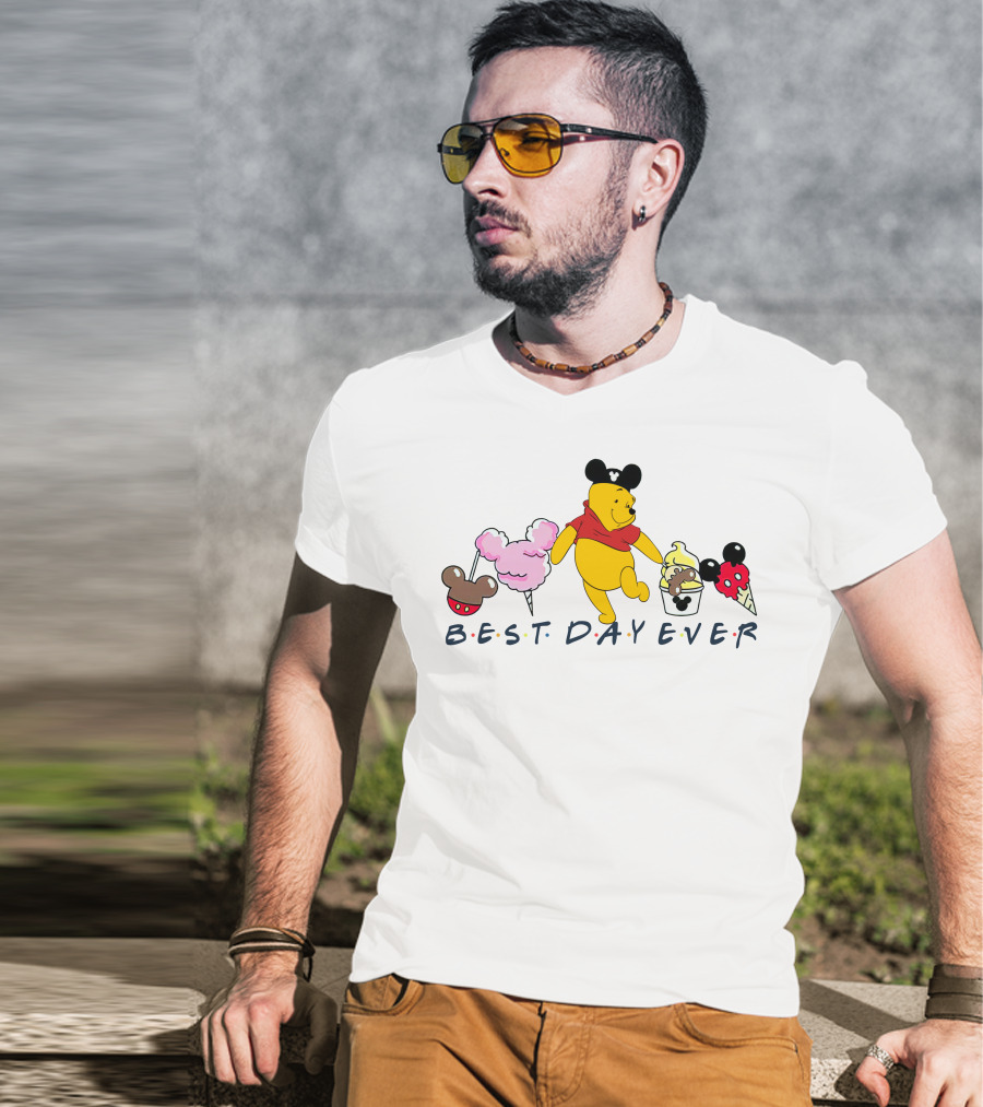 Best Day Ever Pooh Mickey Mouse Ears Ice Cream Treats T-Shirt