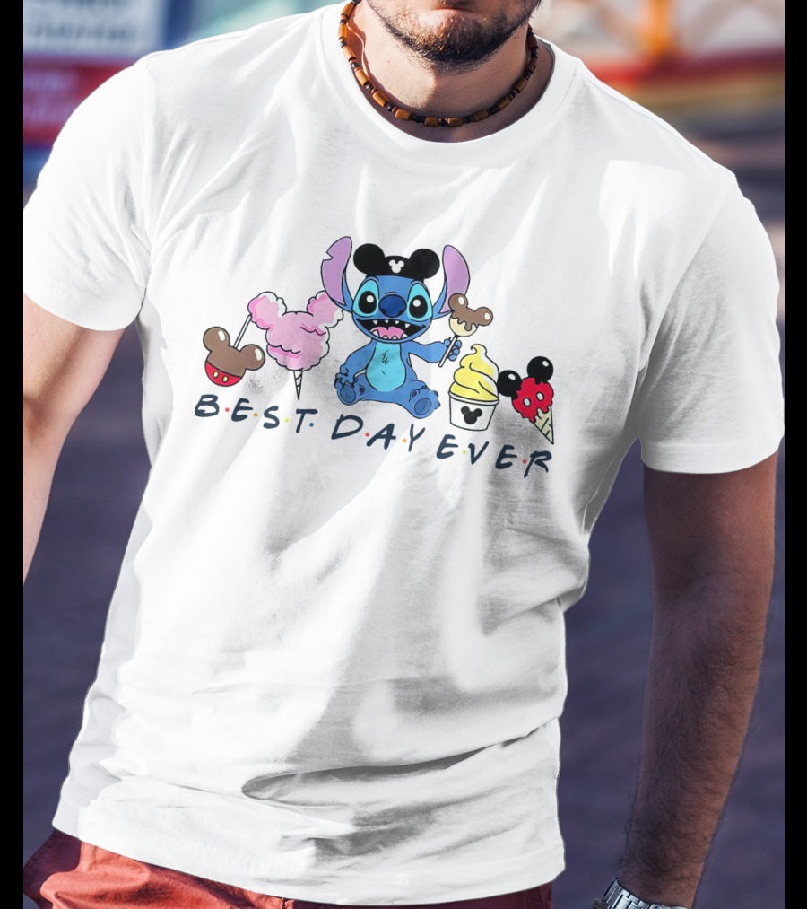 Stitch Best Day Ever With Theme Park Treats And Accessories T-Shirt