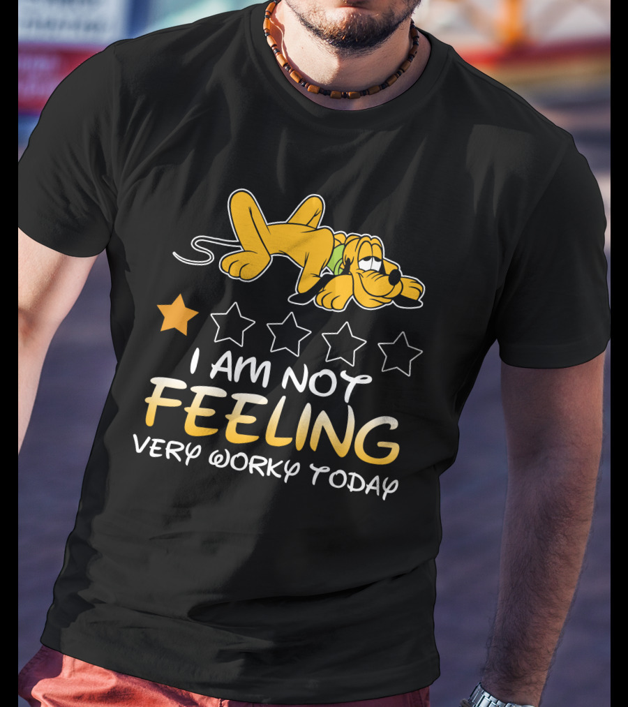 Pluto I Am Not Feeling Very Worky Today Five Star Rating T-Shirt