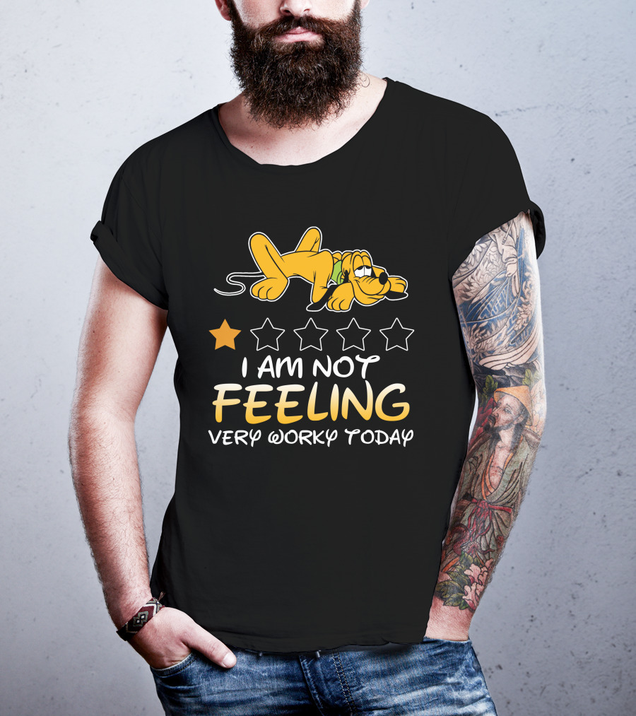 Pluto I Am Not Feeling Very Worky Today Five Star Rating T-Shirt